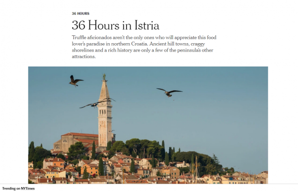 New York Times vodič kroz Istru