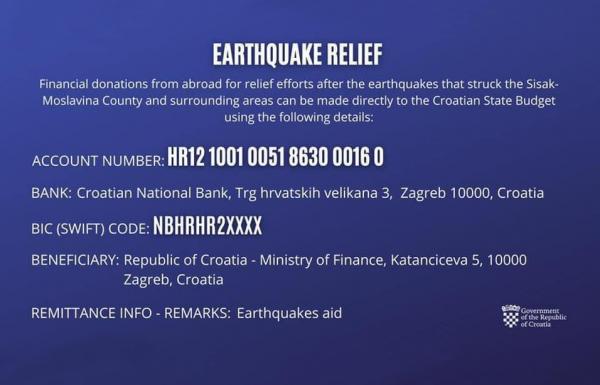 Donations for "Earthquake relief"