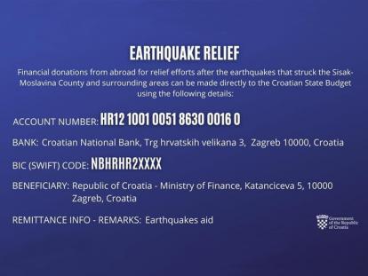 Donations for "Earthquake relief"